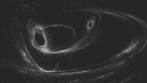 LIGO 과학자들이 지구에서 30억 광년 떨어진 곳에서 발생한 중력파를 관측하는데 성공했다. 사진은 2개의 블랙홀이 마치 춤을 추듯이 서로를 돌면서 병합되는 과정을 영상화한 것이다. ⓒ LIGO/Caltech/MIT/Sonoma State (Aurore Simonnet)