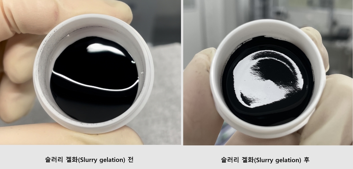 배터리 양극재의 겔화 현상 ⓒ한국에너지기술연구원 제공