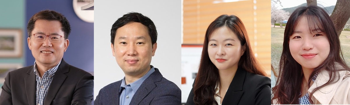 연구진 모습 왼쪽부터 UNIST 최원영 교수(교신저자), KAIST 김지한 교수, POSTECH 박선아 교수, UNIST 김지연 박사(제1저자). ⓒ울산과학기술원 제공