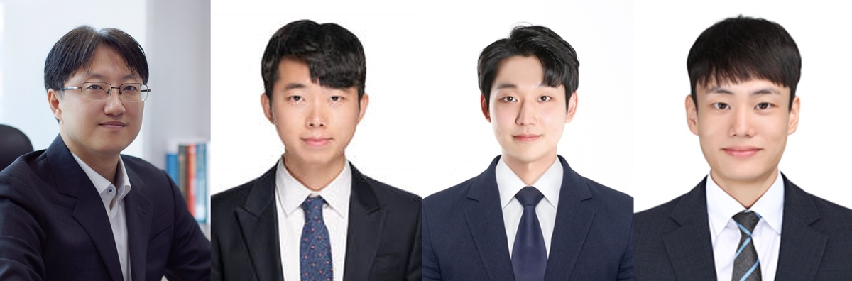 지진 피해 예측 AI 모델 개발 연구진 왼쪽부터 이영주 UNIST 교수, 이재범 한국표준과학연구원 박사, 이진구 UNIST 연구원(제1저자), 이승준 한국표준과학연구원 박사 ⓒ UNIST 제공