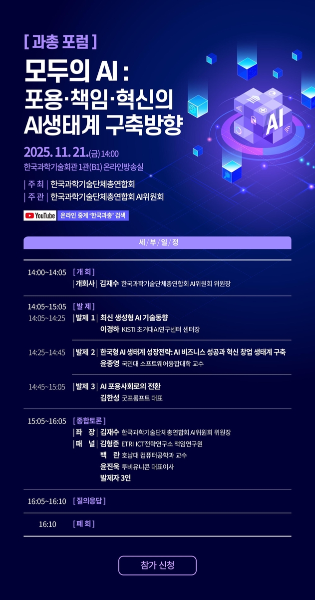 포용·책임·혁신 AI생태계 구축방향 포럼 ⓒ 과총 제공