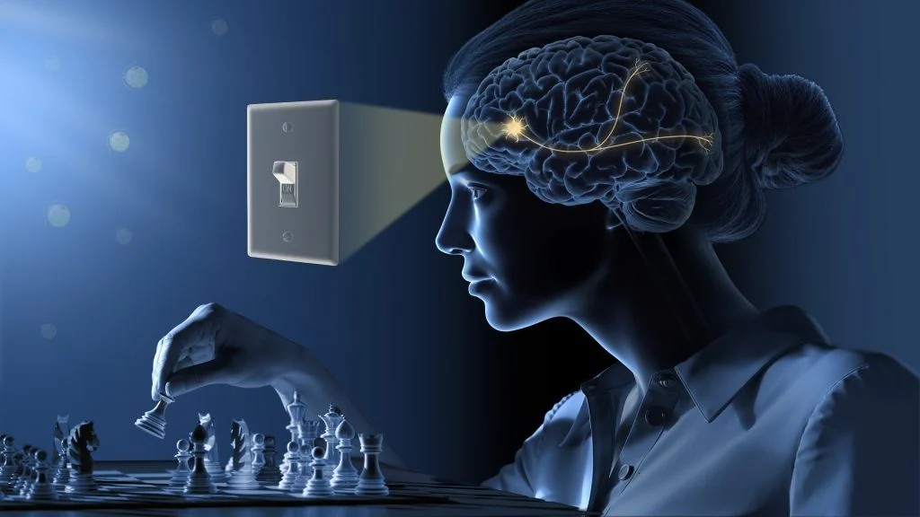 광유전학(optogenetics)은 빛에 반응하는 단백질을 신경세포에 발현시켜, 빛을 비추는 순간 그 세포의 활동을 켜거나 끄는 기술이다. ©The Nobel Committee for Physiology or Medicine. Ill. Mattias Karlén