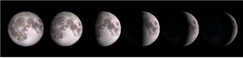 초승달부터 보름달까지의 위상 변화. ⓒ NASA 동영상 편집