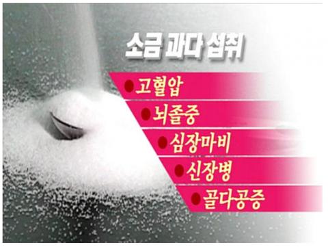우리 나라 사람들의 하루 평균 소급섭취량은 15~20g으로 세계 최고수준인데 비해 세계보건기구가 권장하는 양은 5g이다. 그림 : http://blog.villa-app.com/259