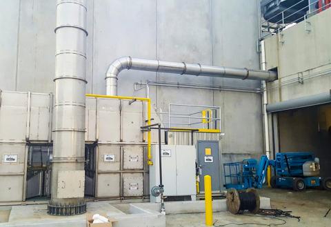 폐열 회수장치의 하나인 재생 열 산화 장치 (regenerative thermal oxidizer, RTO)는 재생 프로세스를 이용한다. Credit : Wikipedia / Combustion2016