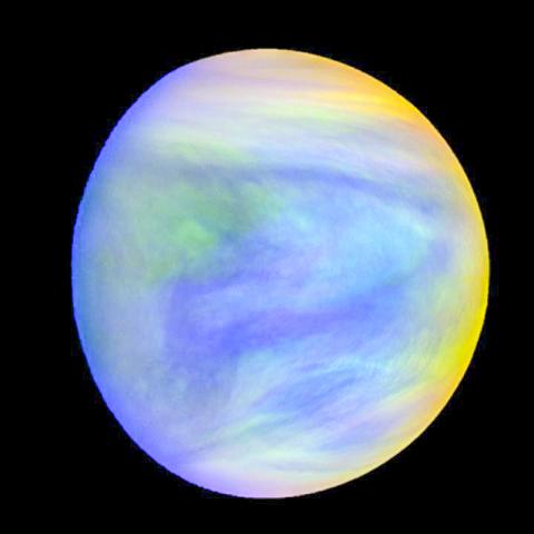 금성 탐사 위성 아카쓰끼에서 본 금성의 합성 이미지. CREDIT: Image from the Akatsuki Orbiter, built by Institute of Space and Astronautical Science/Japan Aerospace Exploration Agency