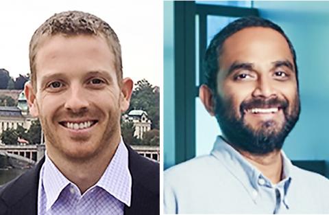 연구를 수행한 미국 펜실베이니아 의대 벤 프로서 교수(왼쪽)와 수학적 미세구조 모델을 개발해 연구에 활용한 공대 비벡 쉬노이 교수(오른쪽). 사진 University of Pennsylvania ⓒ ScienceTimes