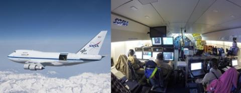 보잉 747을 개조한 '성층권 적외선 천문대(SOFIA)'. 미국항공우주국(NASA)와 독일항공우주센터(DLR)가 공동 운영하는 프로젝트로 직경 2.69m의 망원경을 장착하고 있다.