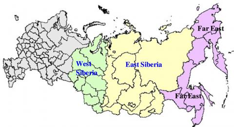 아시아 시베리아 경계를 표시한 지도 ⓒElena Parfenova