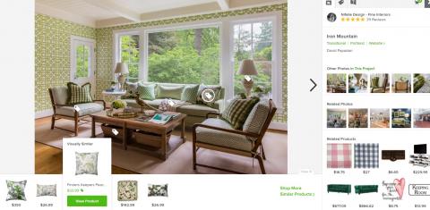 기업 가치 23억 달러에 이르는 인테리어 전문업체 하우즈의 웹사이트 화면. 마우스로 대상을 클릭하면 가격 정보 등이 오픈된다. ⓒ Houzz