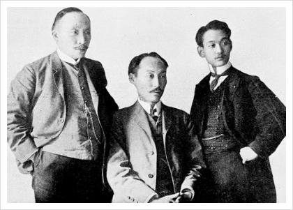 이준(왼쪽), 이위종(오른쪽)과 함께 헤이그 특사로 파견된 이상설 선생(가운데). 그는 우리나라 최초의 근대 수학 교과서를 편찬한 당대 최고의 수학자였다. ⓒ public domain